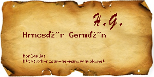 Hrncsár Germán névjegykártya